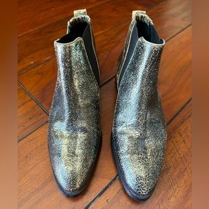 FREE PEOPLE - Ziggy Metallic Ankle Booties : Size 40